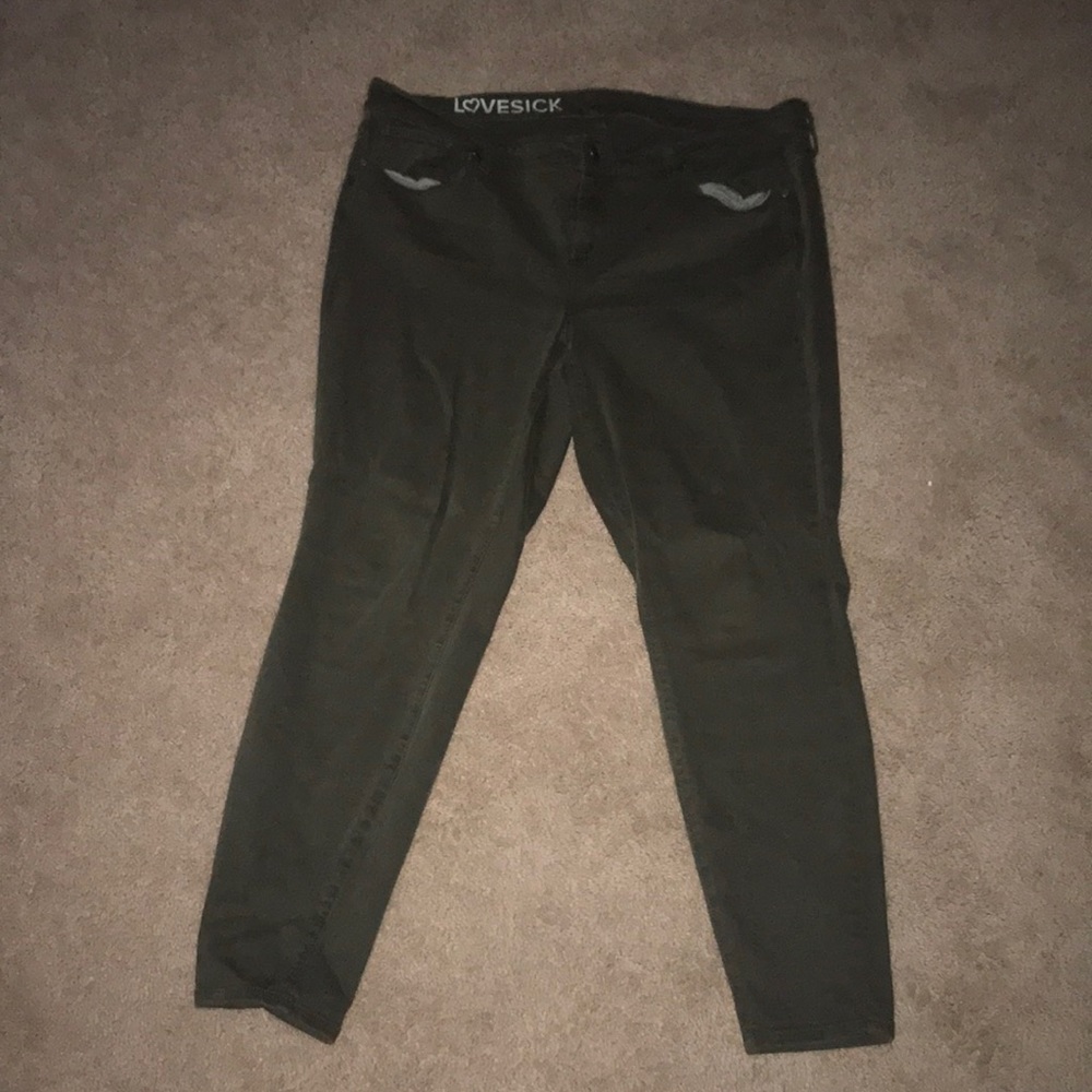 Olive skinny jeans
